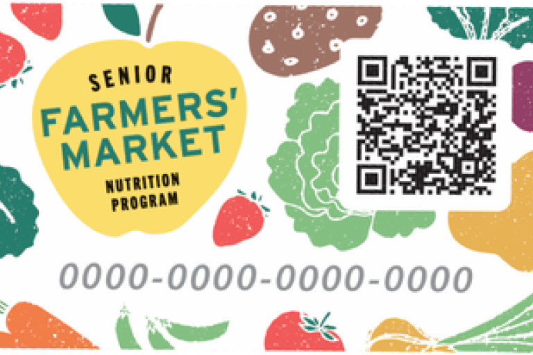 An image of a Senior Farmers' Market Program benefit card